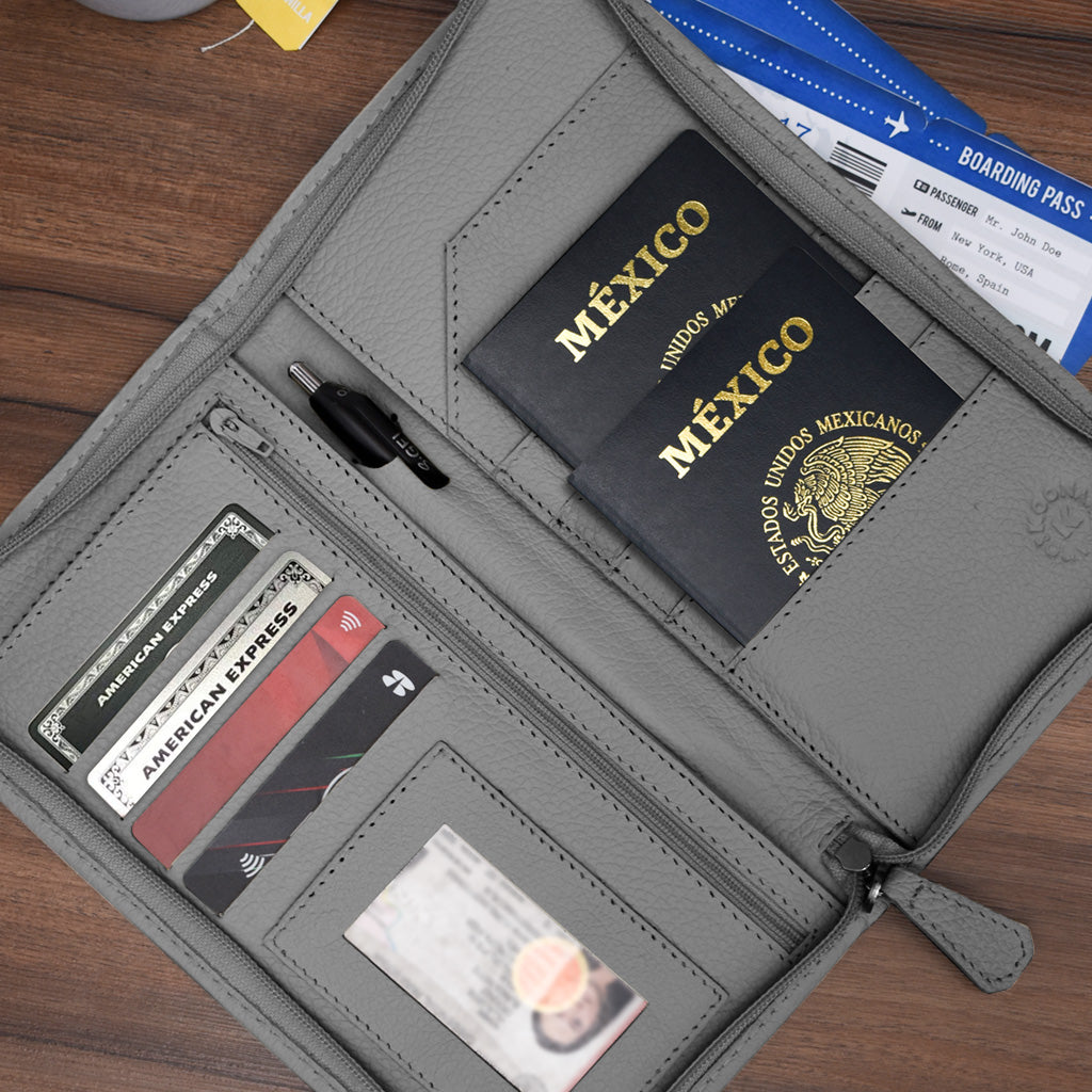 Porta pasaporte cierre 100% de piel hecho a mano – Koon Artesanos