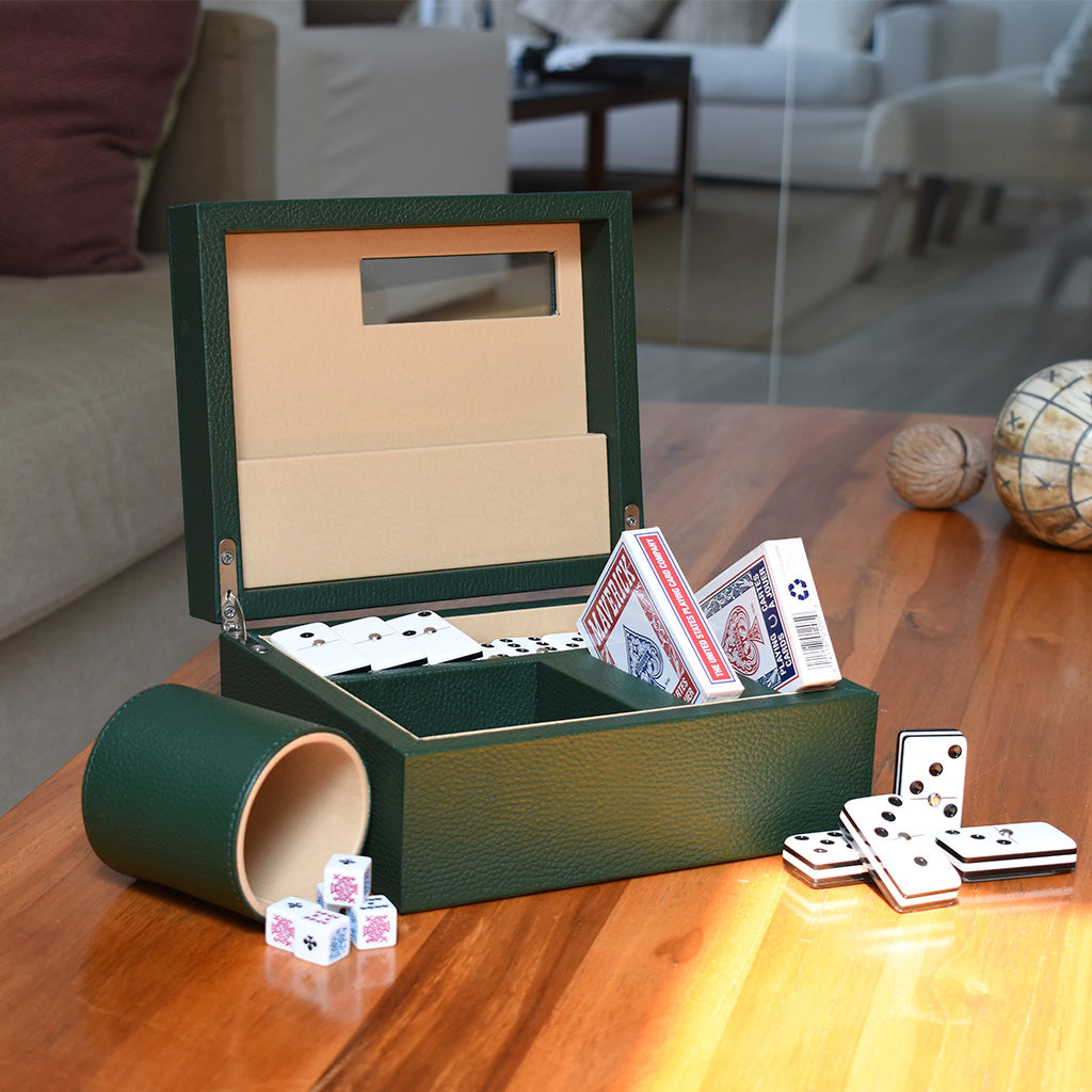 Caja cubilete cartas 100 fichas 100% de piel hecho a mano – Koon